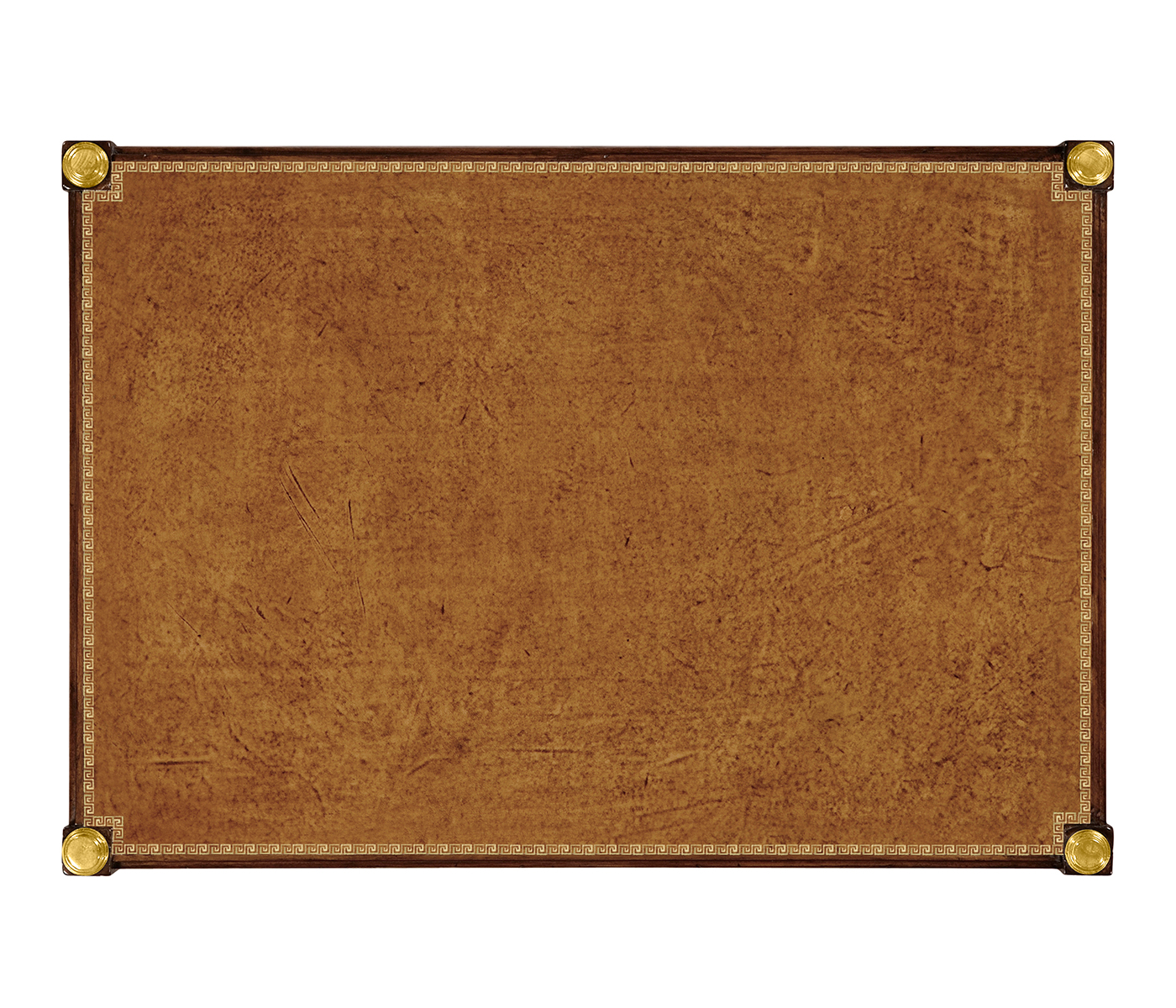 Mahogany and leather inlaid side table with drawers