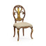 Sheraton style oval back chair with brass details (Side)