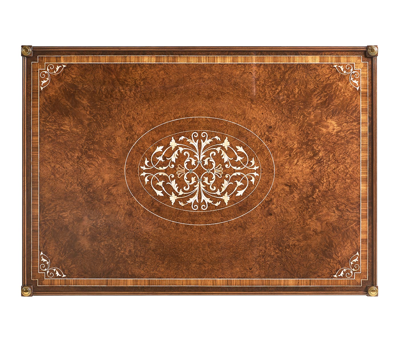 Burl & Mother of Pearl Inlaid Rectangular Coffee Table