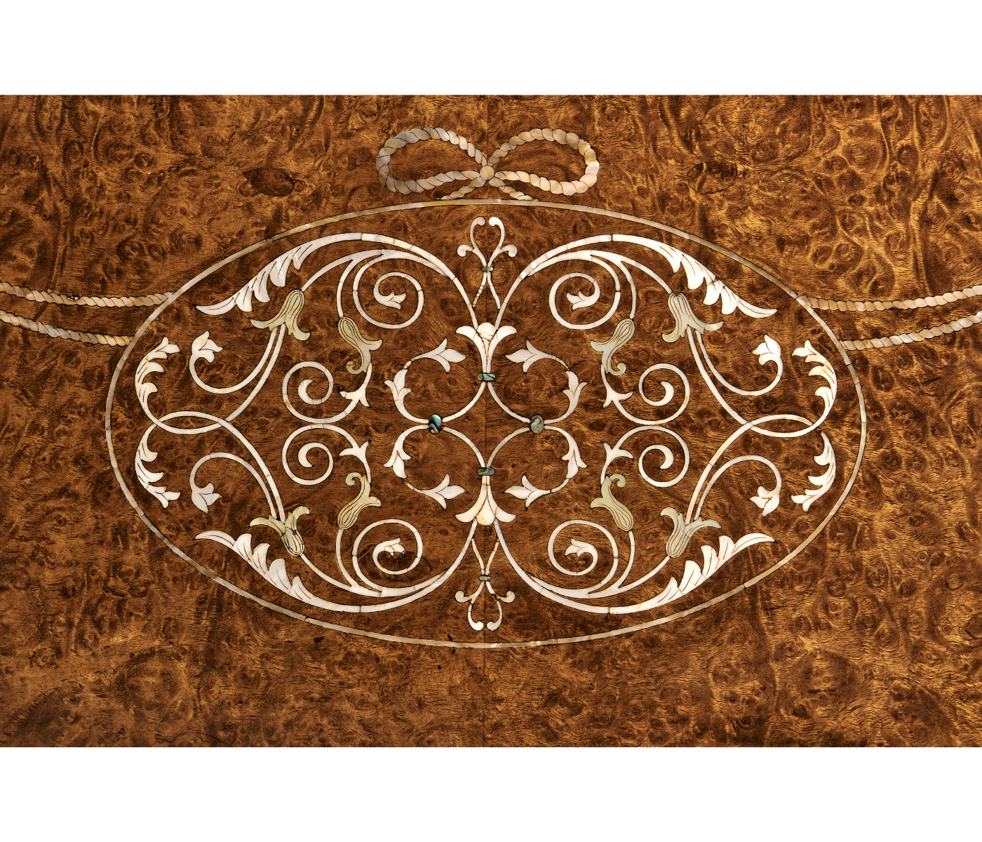 Burl & Mother of Pearl Display Cabinet