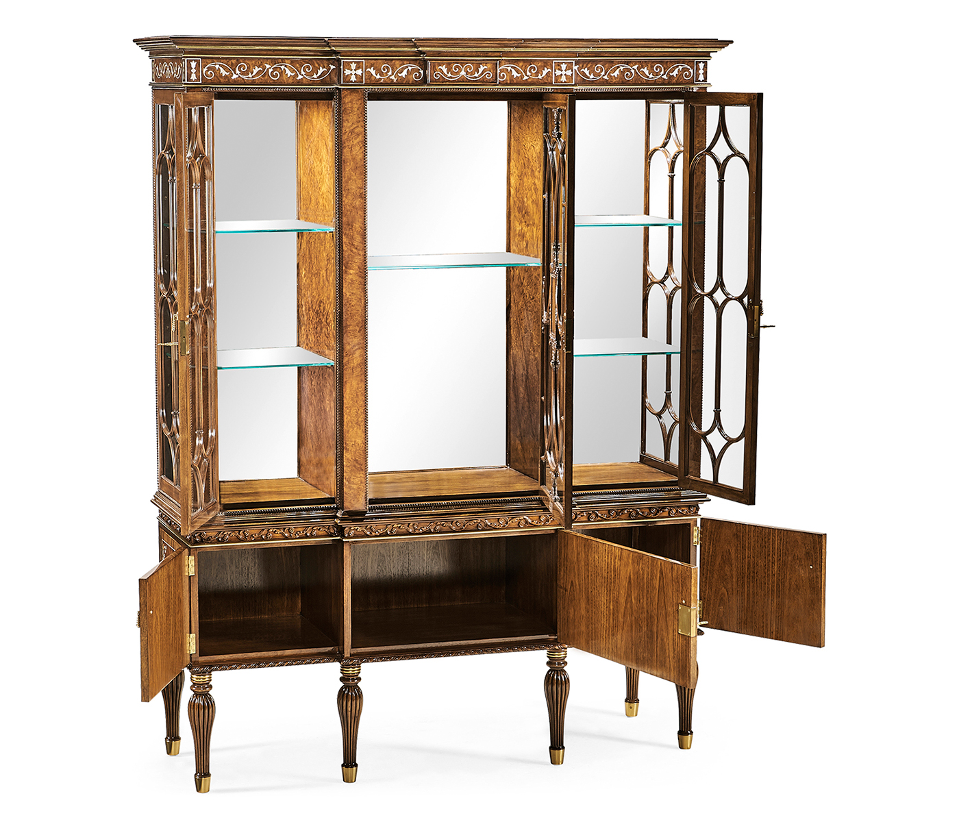 Burl & Mother of Pearl Display Cabinet
