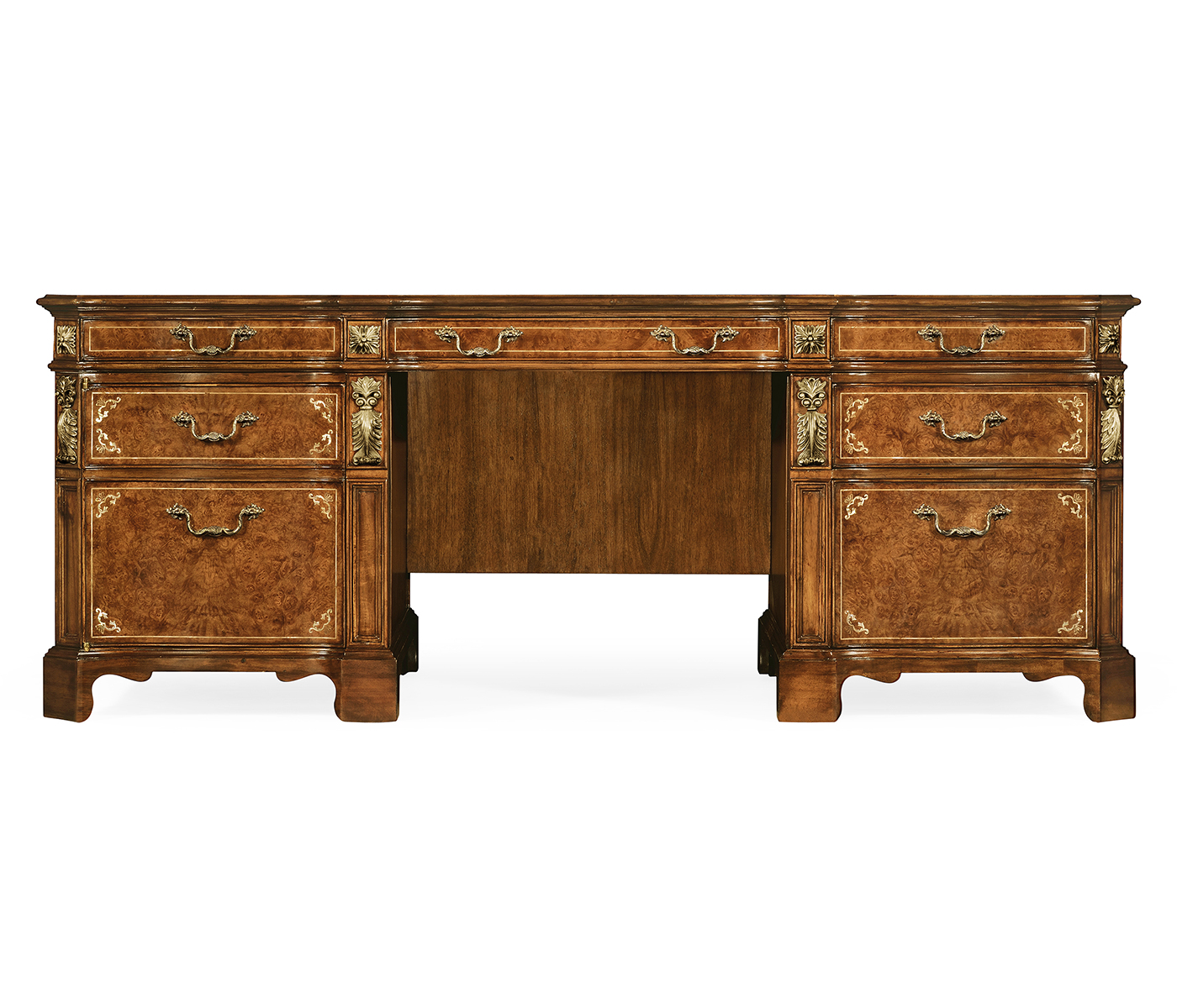 Burl & Mother of Pearl Faux Partners Desk