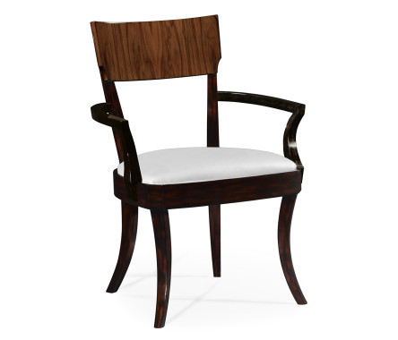 Art Deco High Lustre Rosewood Dining Arm Chair