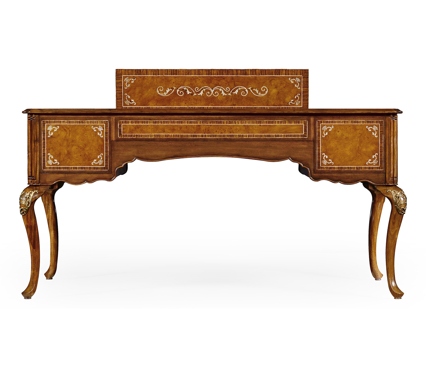 Burl and mother of pearl inlaid desk