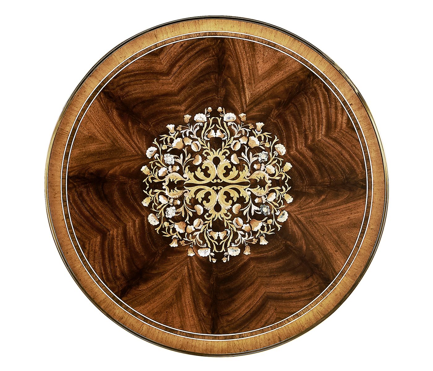 Mahogany lamp table with mother of pearl & marquetry