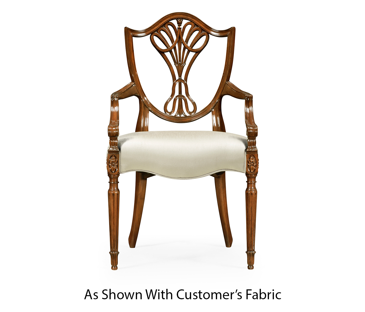 Sheraton Dining Arm Chair with Shield Back in Mahogany High Gloss