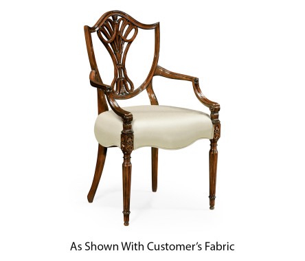 Sheraton Dining Arm Chair with Shield Back in Mahogany High Gloss