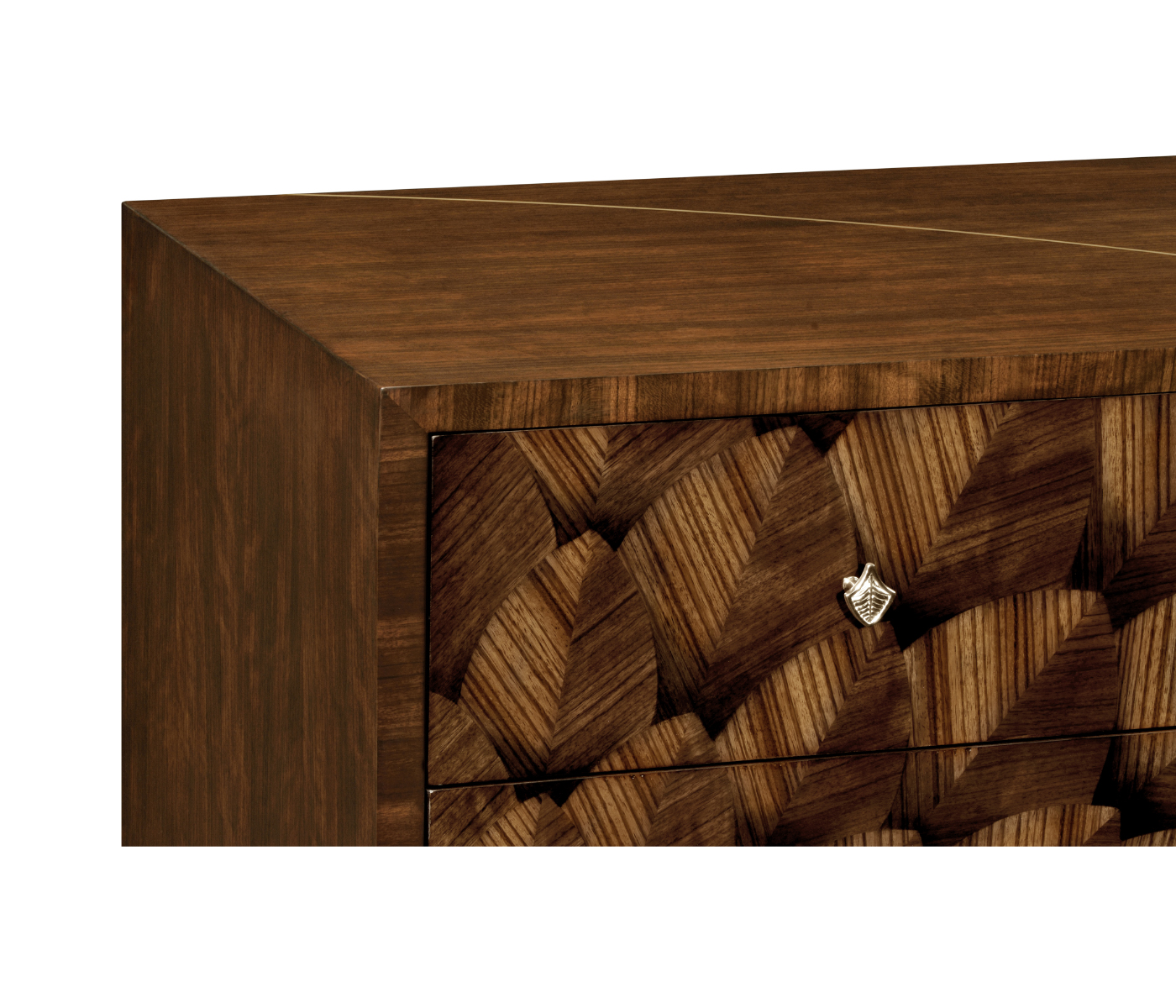 Feather Inlay Chest of Drawers