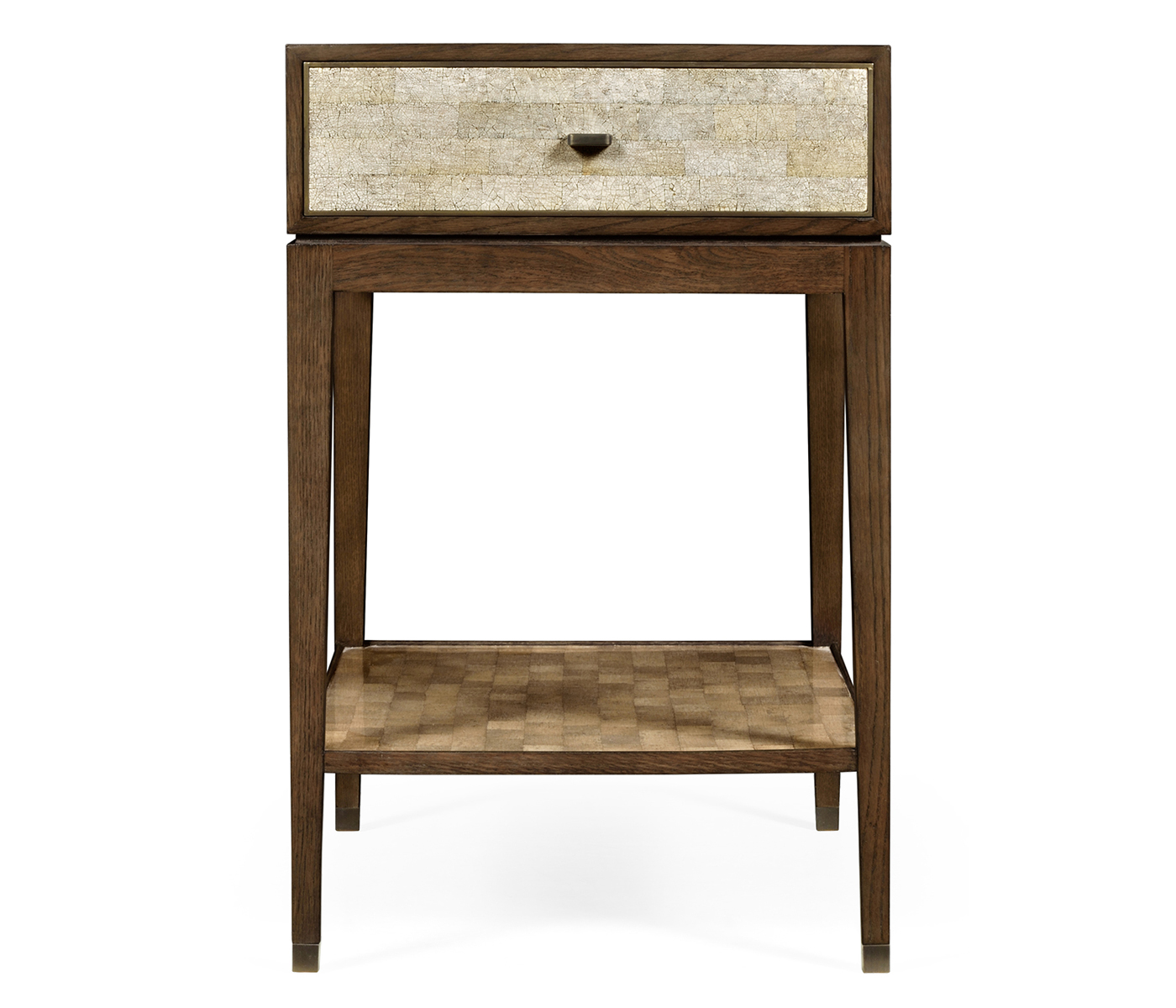 Square Natural Walnut Bedside Table