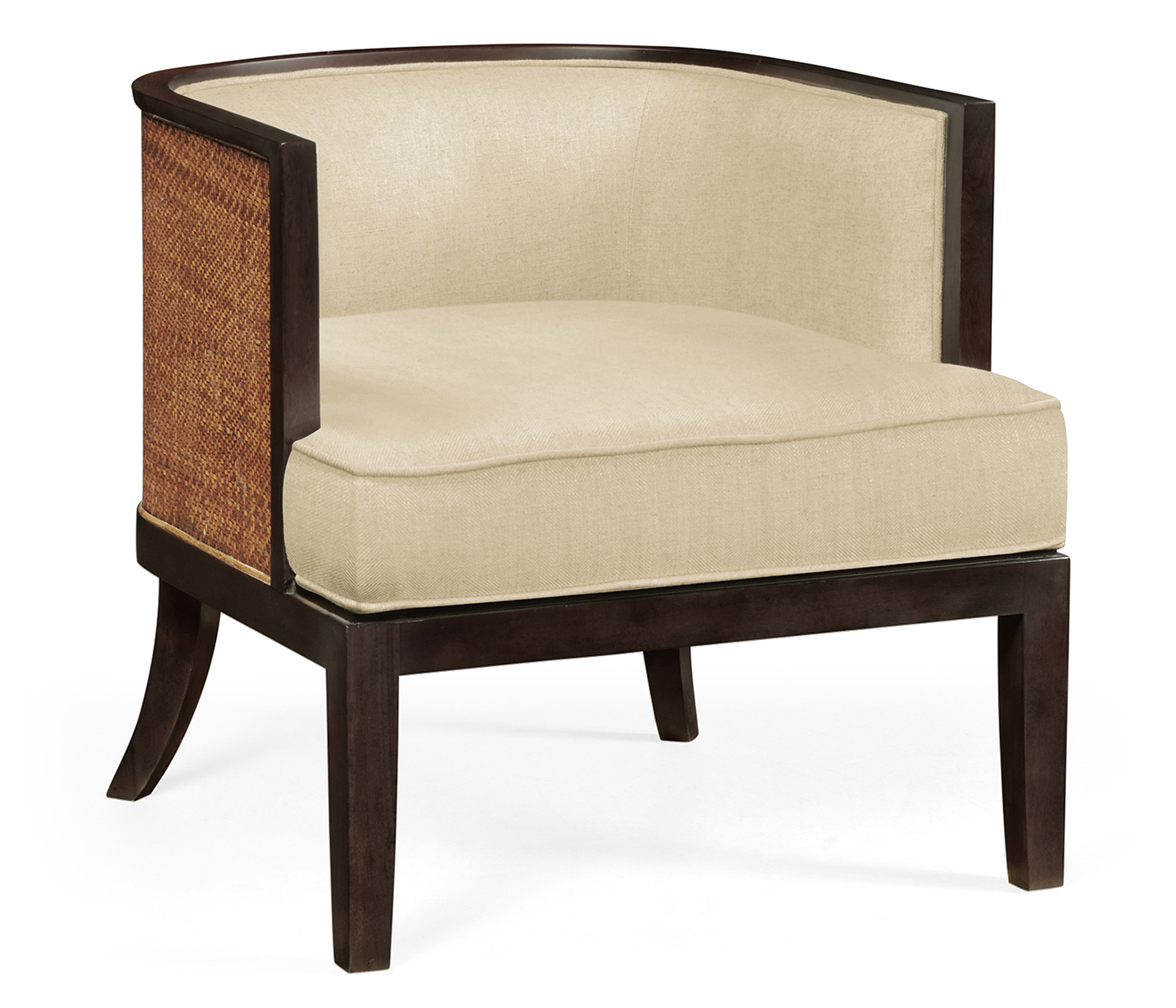 Langkawi Occasional Tub Chair with Rattan Matte Back