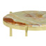 Medium Solid Brass & Green Onyx Top Round Lamp Table
