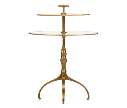 Round Bronze & Glass Side Table