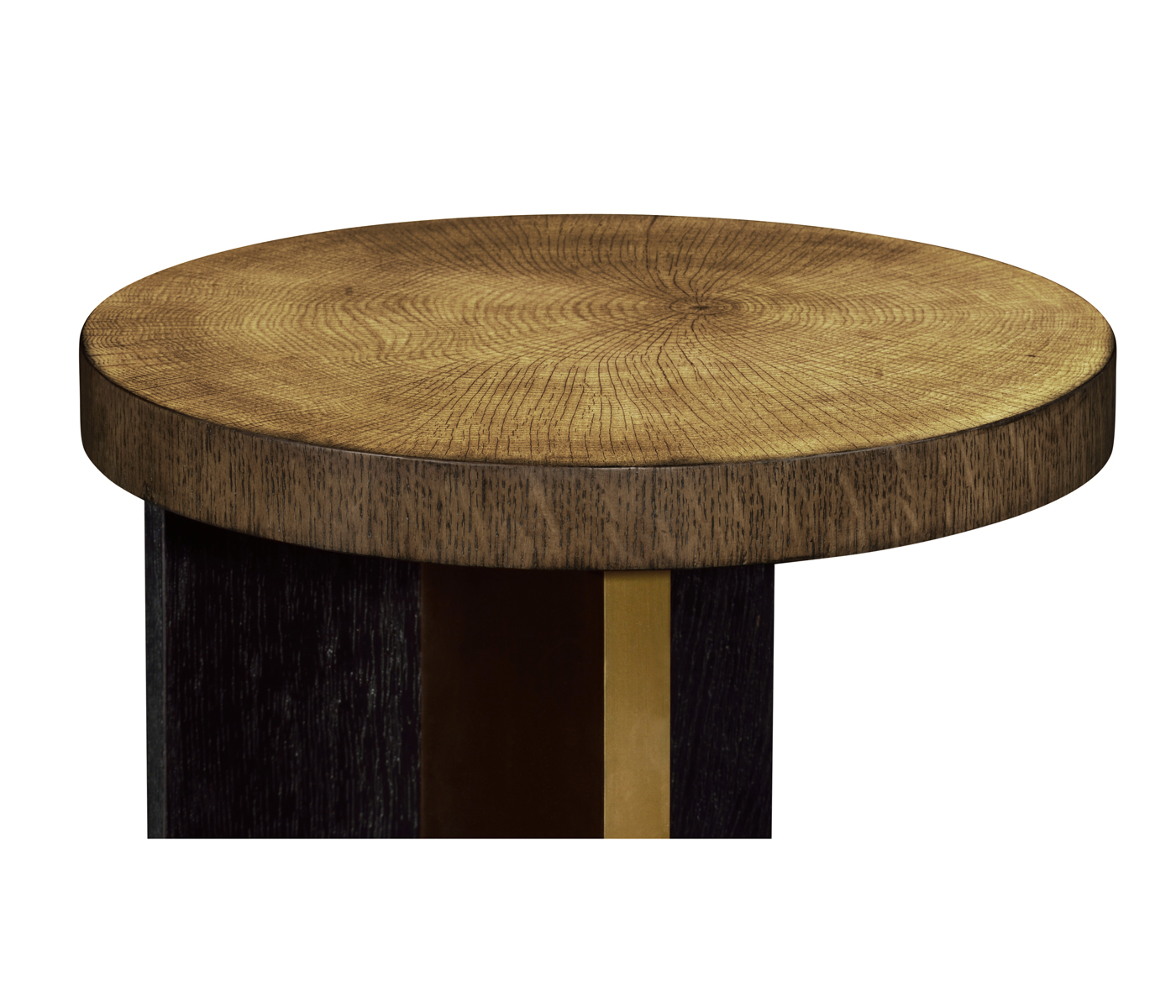 Round Oak with Large Oyster Side Table