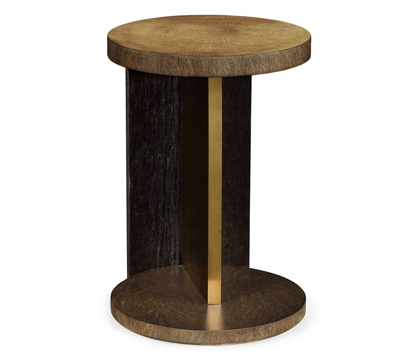 Round Oak with Large Oyster Side Table
