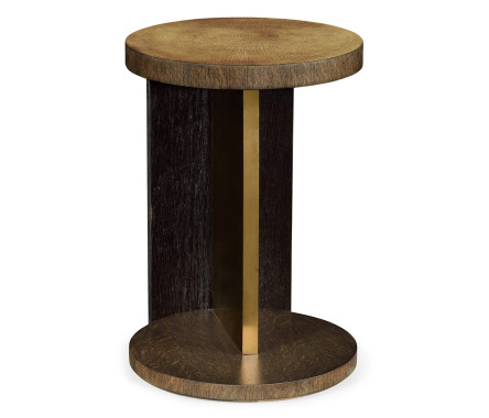 Round Oak with Large Oyster Side Table