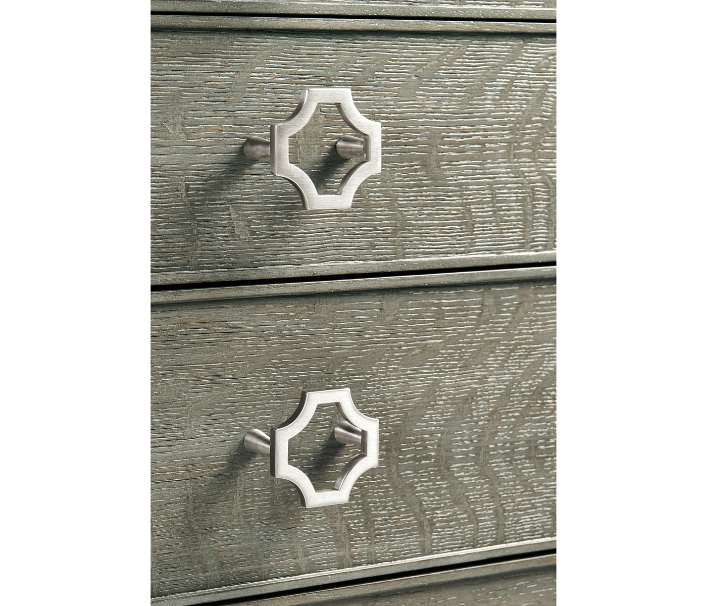 Small Pewter Oak Chest of Drawers