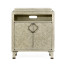 Greyed Oak Nightstand with Marble Top
