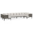 Dark Grey Rattan Outdoor Sectional Sofa Set, Upholstered in COM