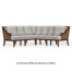 Tan Rattan Outdoor Corner Sofa, Upholstered in COM