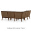 Tan Rattan Outdoor Corner Sofa, Upholstered in COM