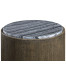 Round Oak End Table with a Grey Marble Top