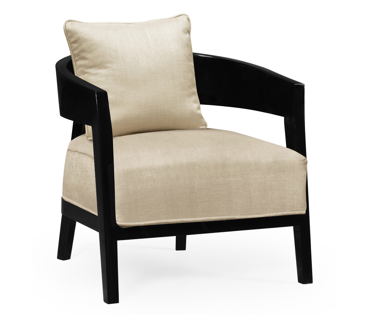 Smoky Black Tub Chair with Back Pillow