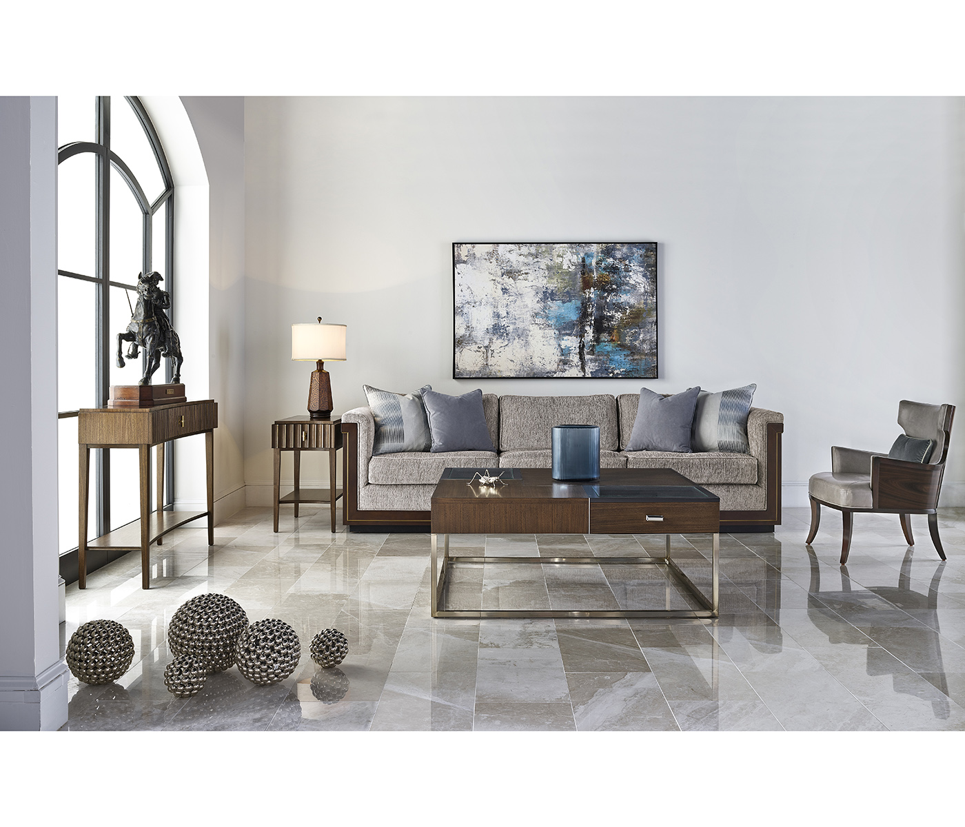 Antique Mahogany Brown High Lustre Sofa