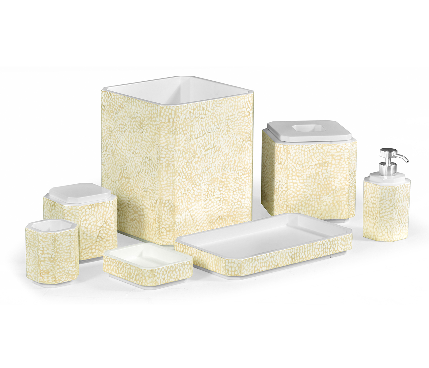 Dark Cream Eggshell Bathroom Accessory Set