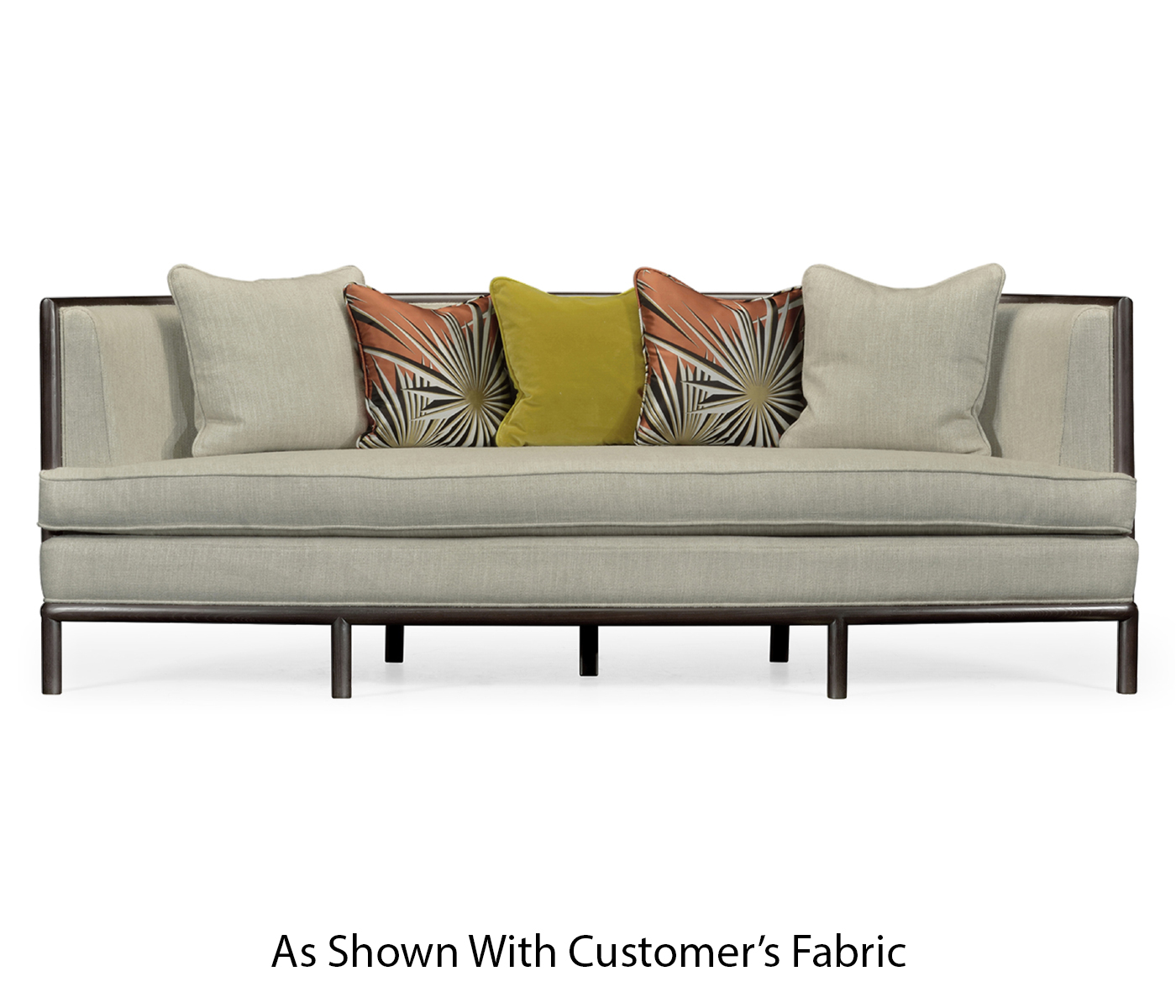 Rounded Dark Brown Ash Sofa