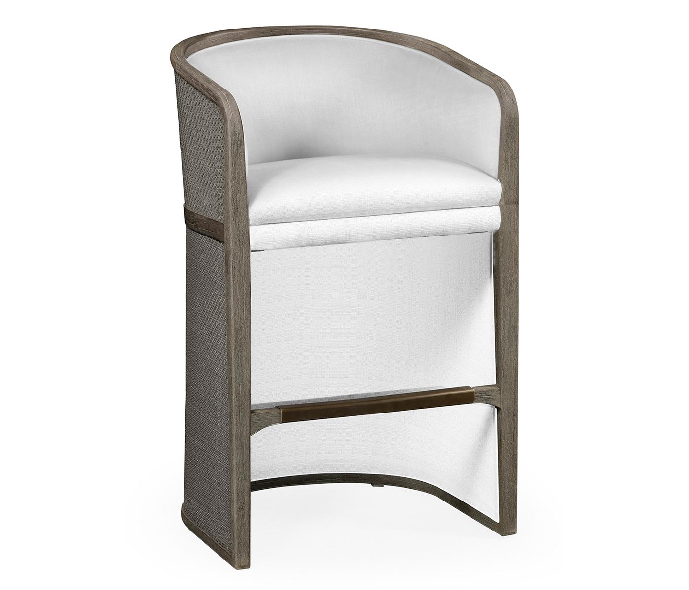 Grey & Dark Grey Rattan Tub Bar Stool