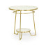 Round Ivory Crackle Ceramic Laquered Lamp Table