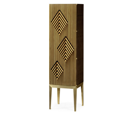 Op Art Diamond Bright Satinwood Right Drinks Cabinet