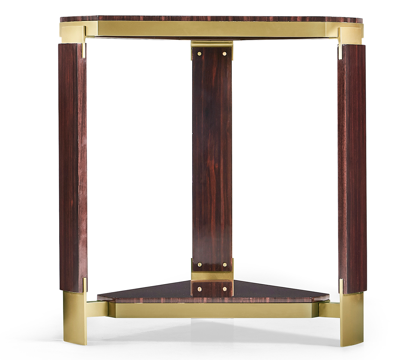 Triangular Dark Macassar Ebony Side Table