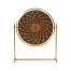 Round Antique Brass & Zebrano Dressing Table Mirror