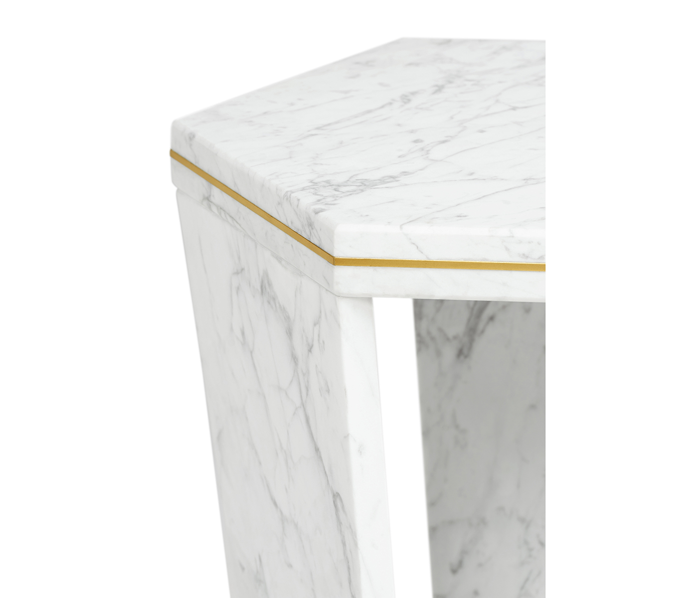 Fusion Hexagon Marble End Table