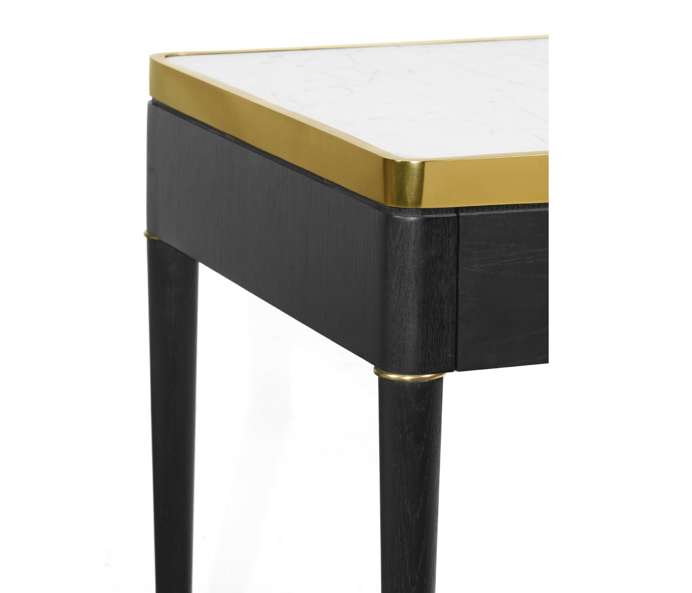 Fusion Rectangular Oak & Marble Side Table