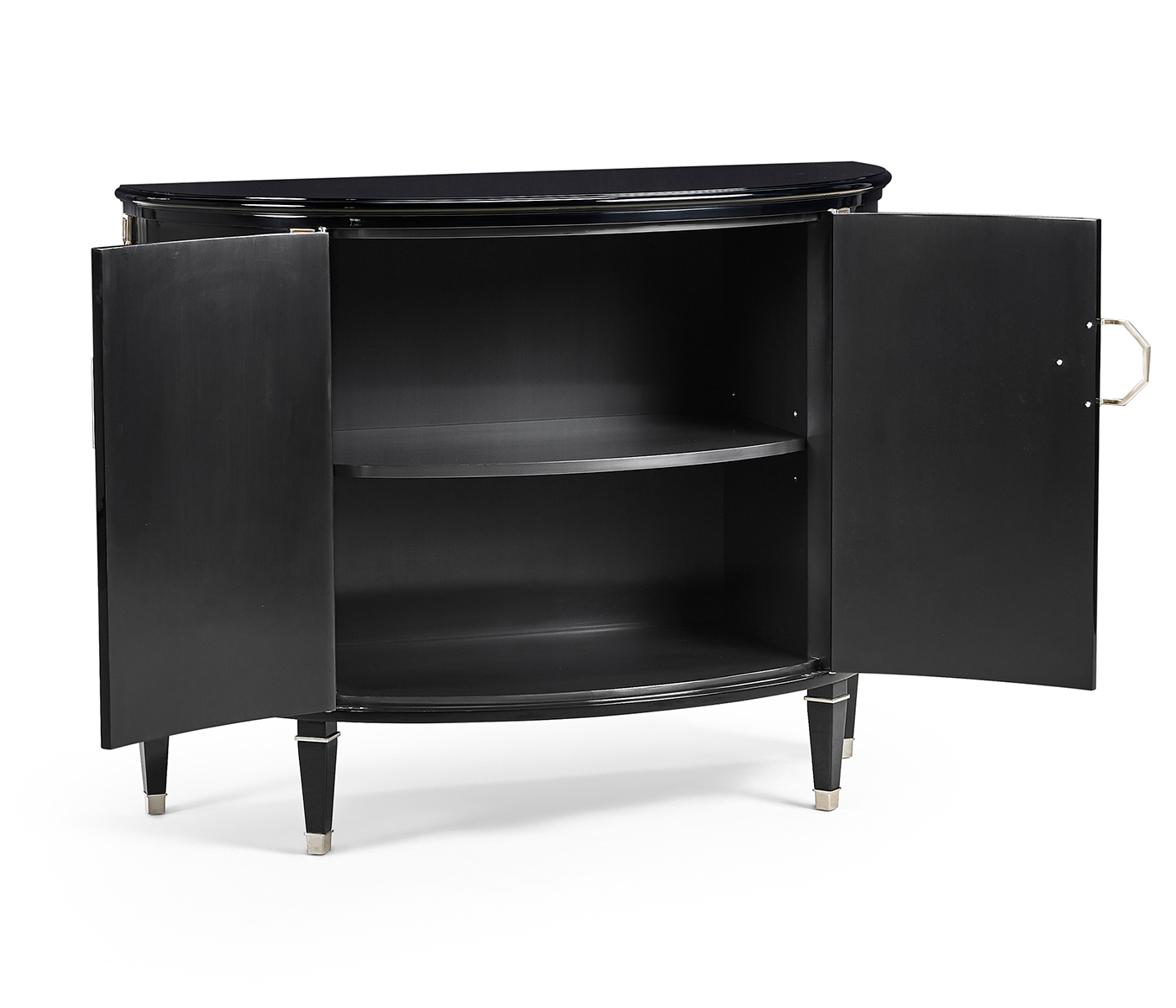 Demilune Smoky Black Storage Cabinet