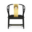 Fusion Rounded Black Gloss Dining Arm Chair