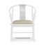 Fusion Rounded White Gloss & Stainless Steel Dining Arm Chair