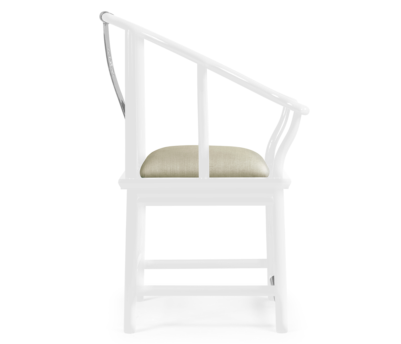 Fusion Rounded White Gloss & Stainless Steel Dining Arm Chair