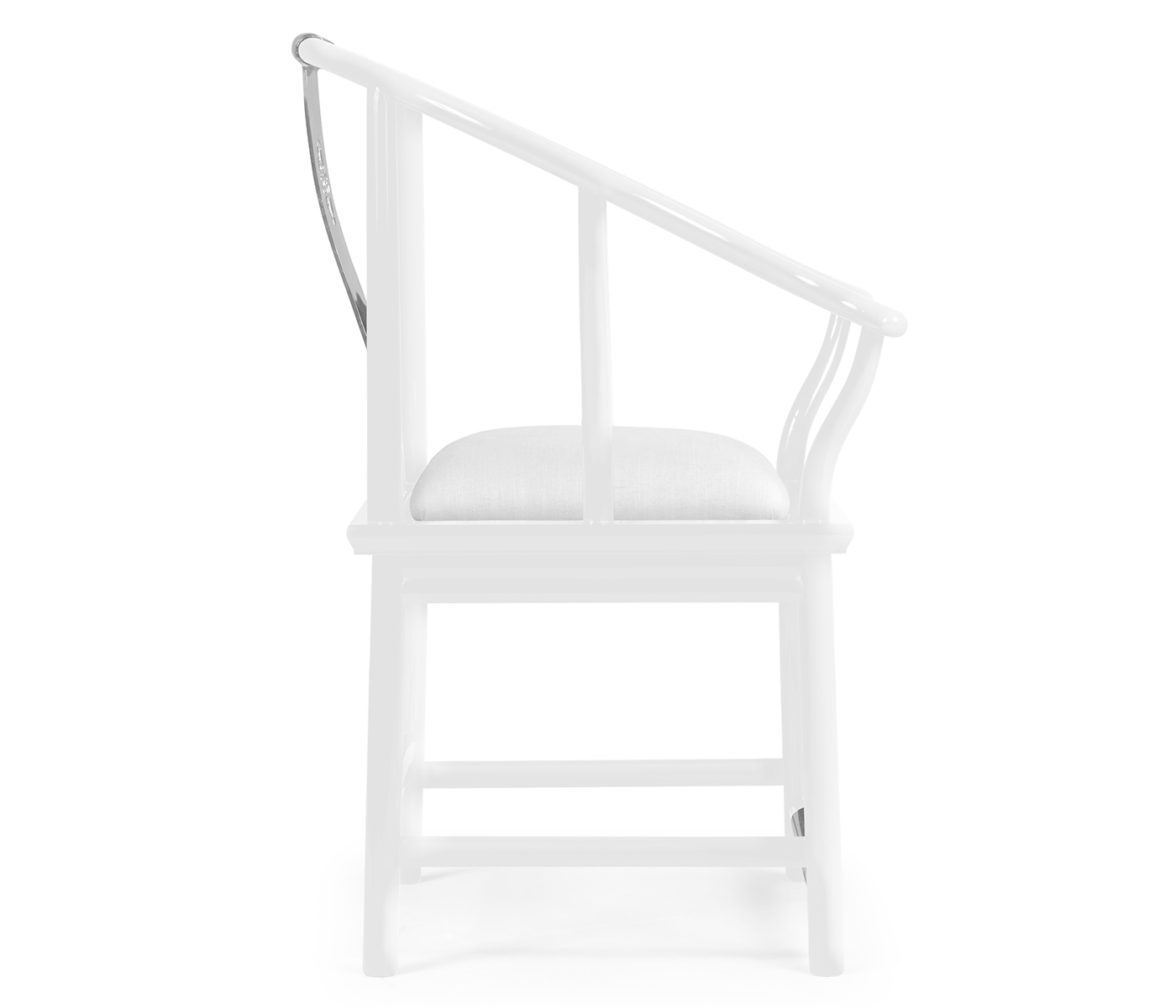 Fusion Rounded White Gloss & Stainless Steel Dining Arm Chair
