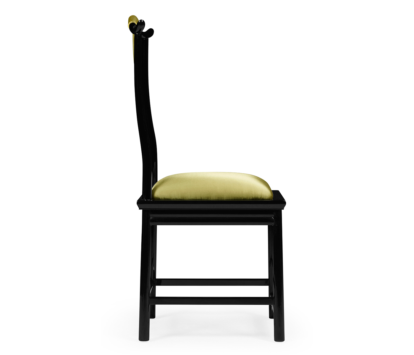 Fusion Black Gloss & Brass Dining Side Chair