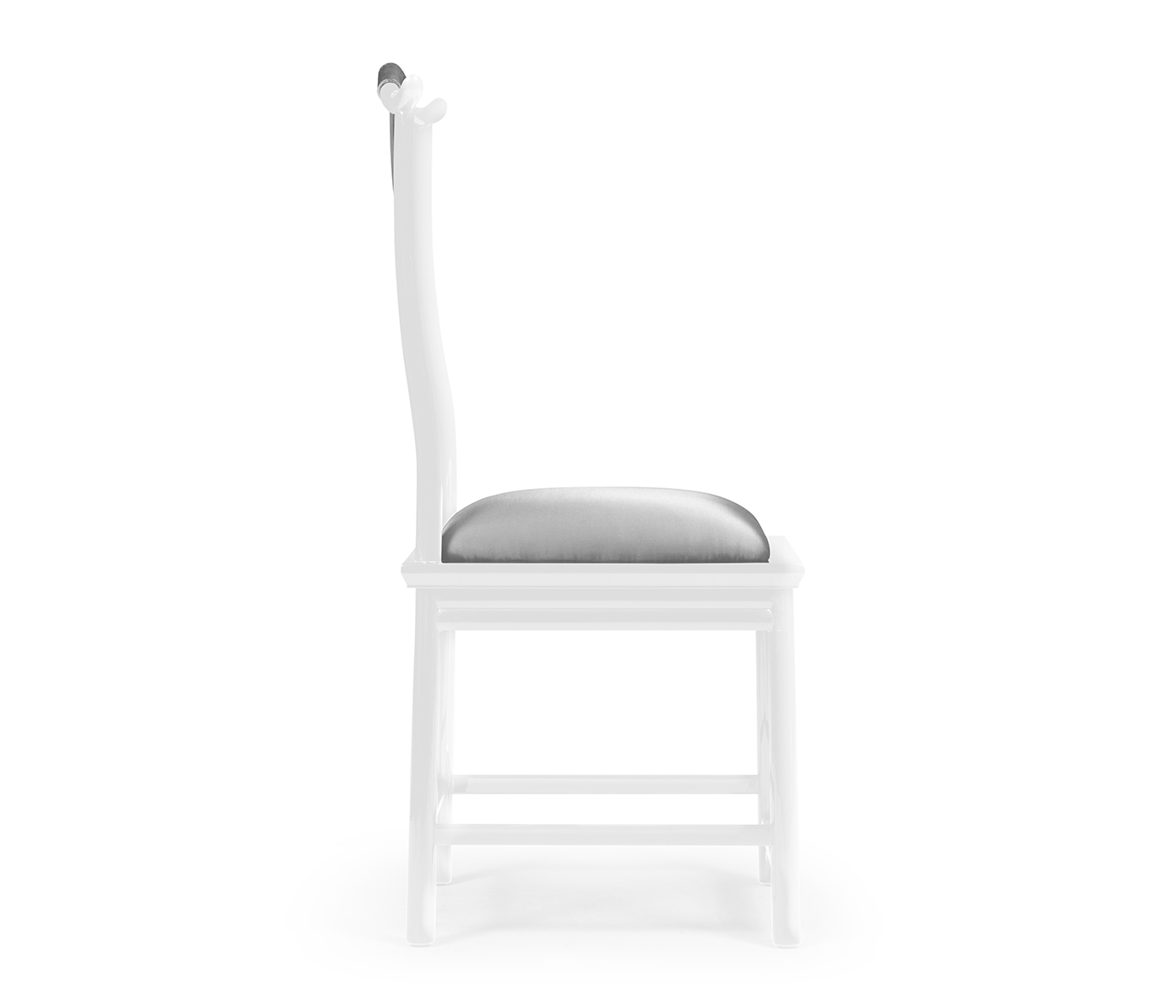 Fusion White Gloss & Stainless Steel Dining Side Chair