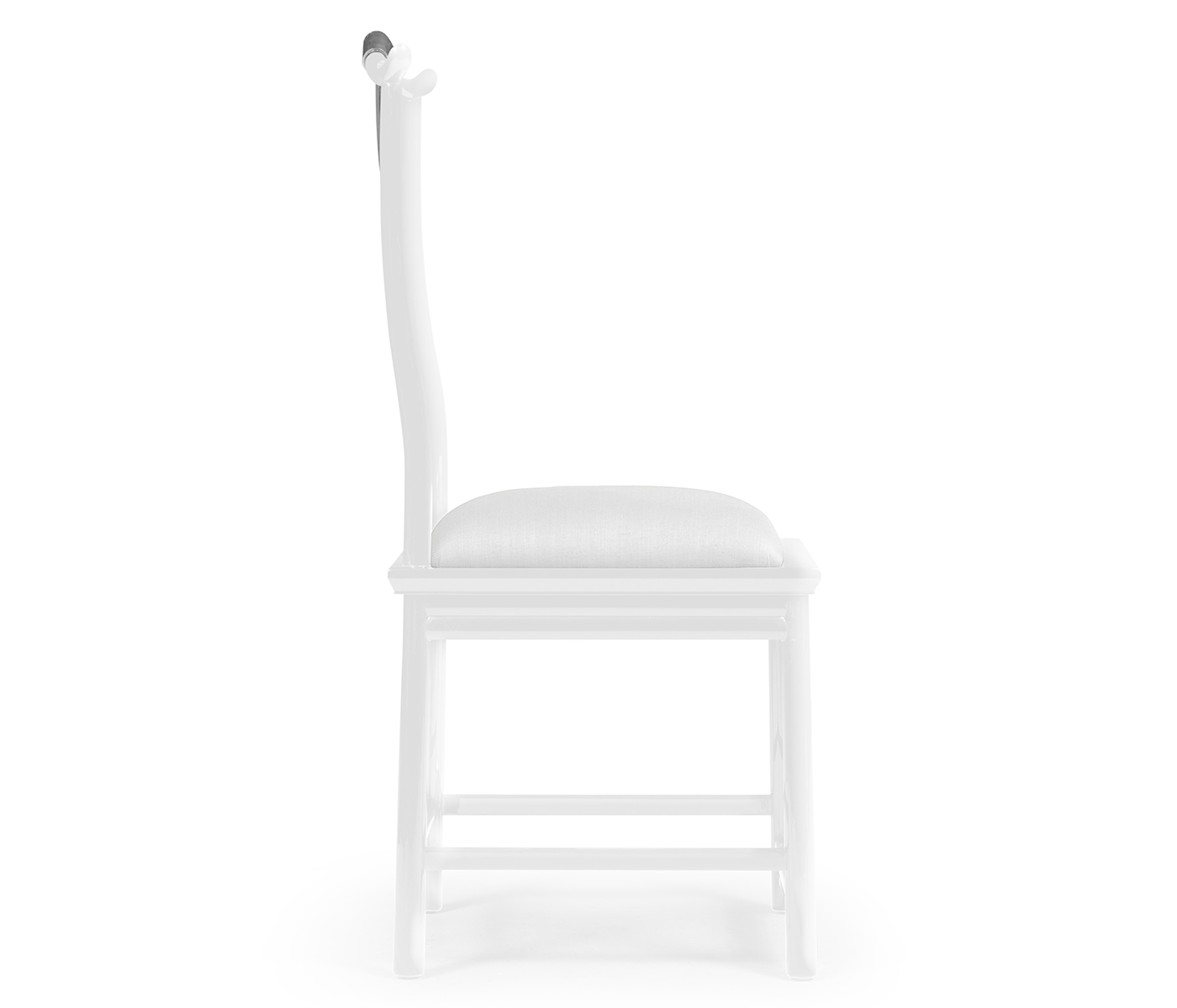 Fusion White Gloss & Stainless Steel Dining Side Chair