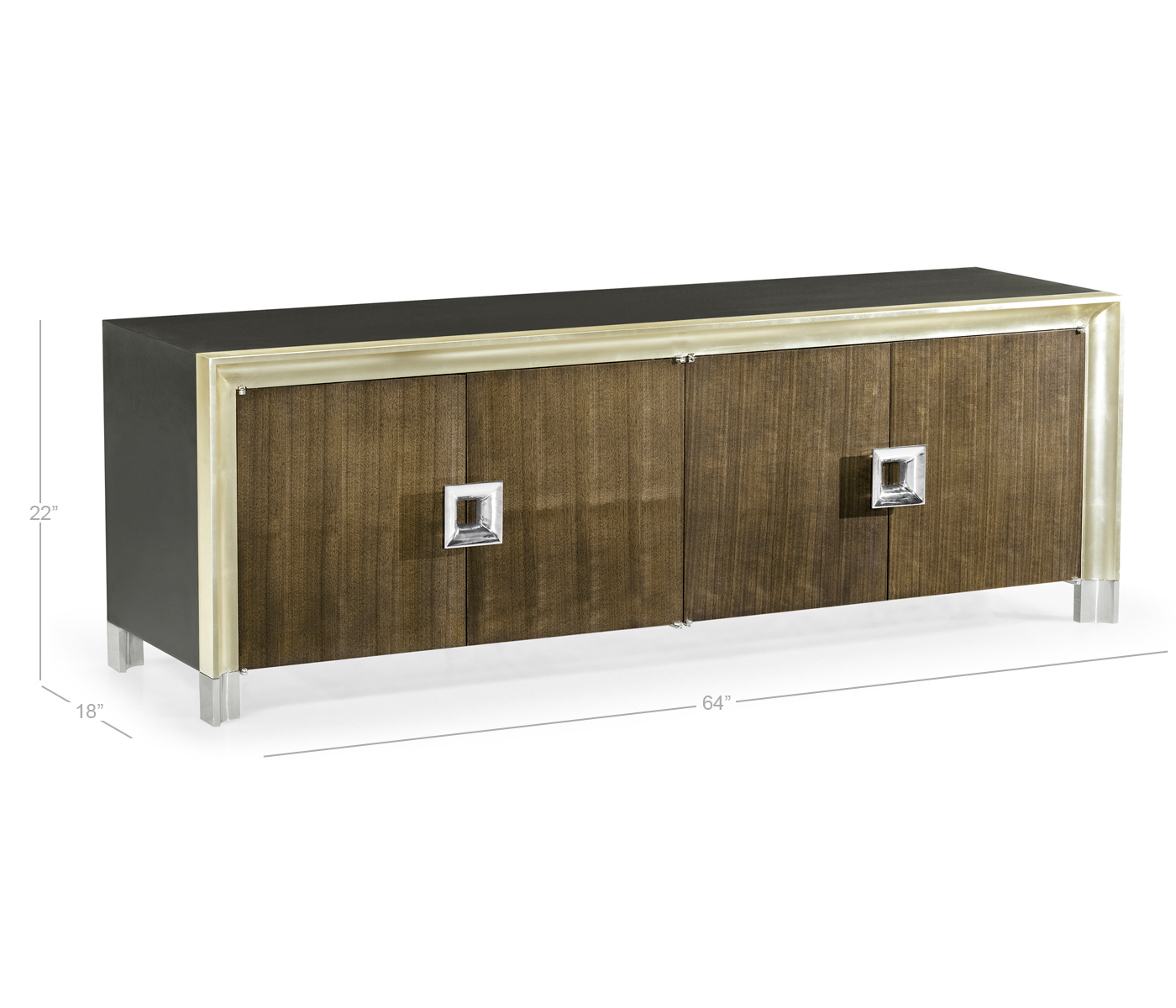 Gatsby Walnut and Silver-Leaf Credenza