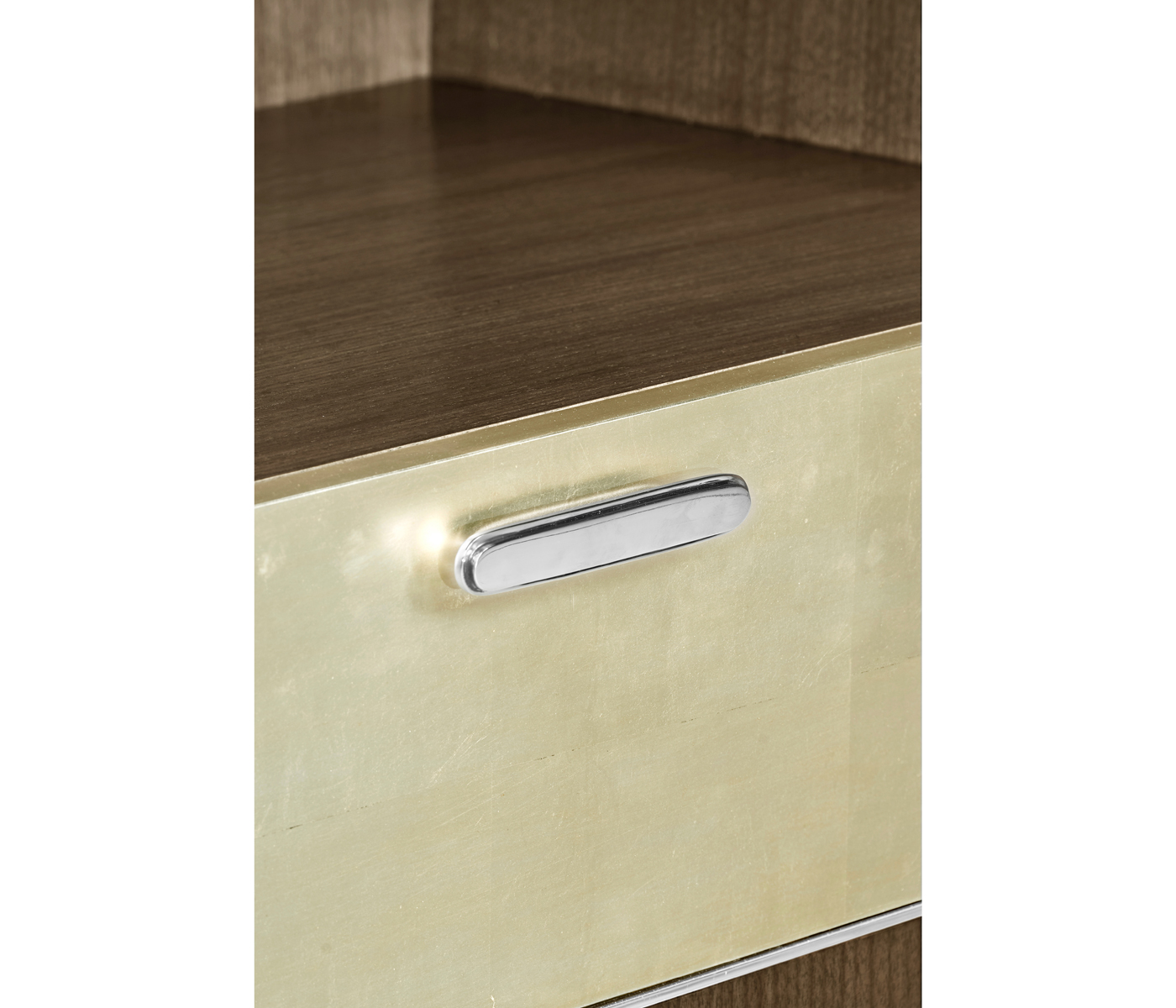 Gatsby Champagne Silver-Leaf Bedside Cabinet