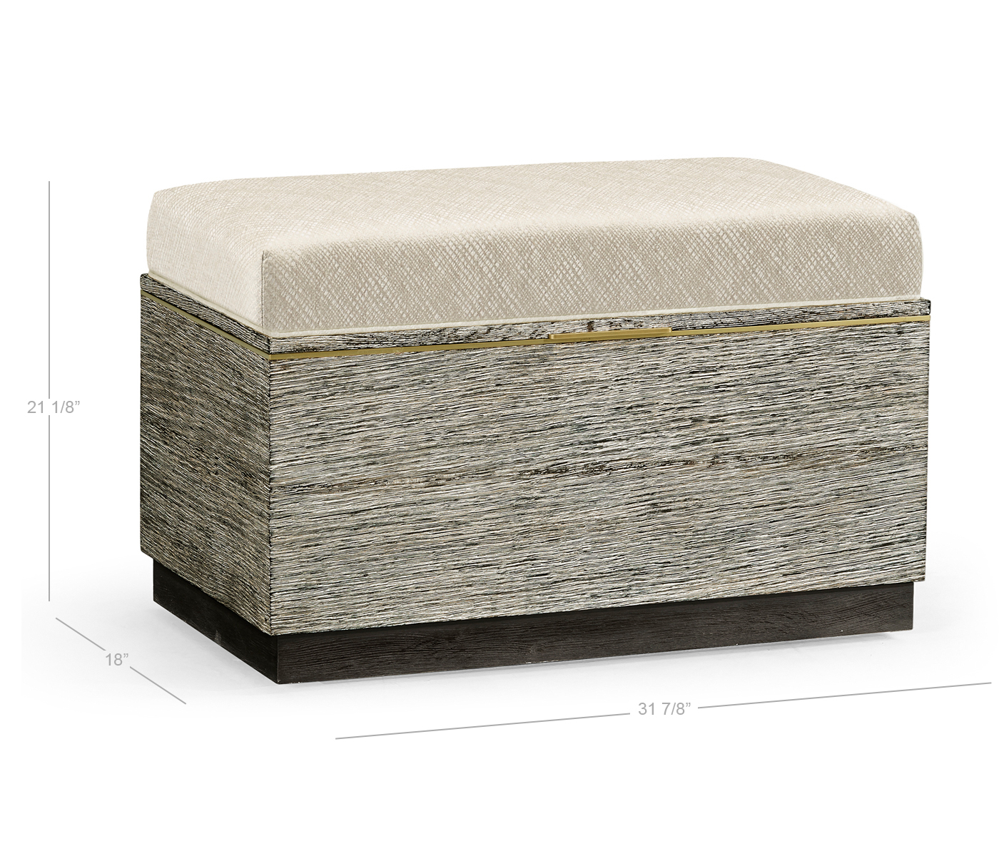 Geometric Dark French Oak Stool with Inside Storage on Wheels