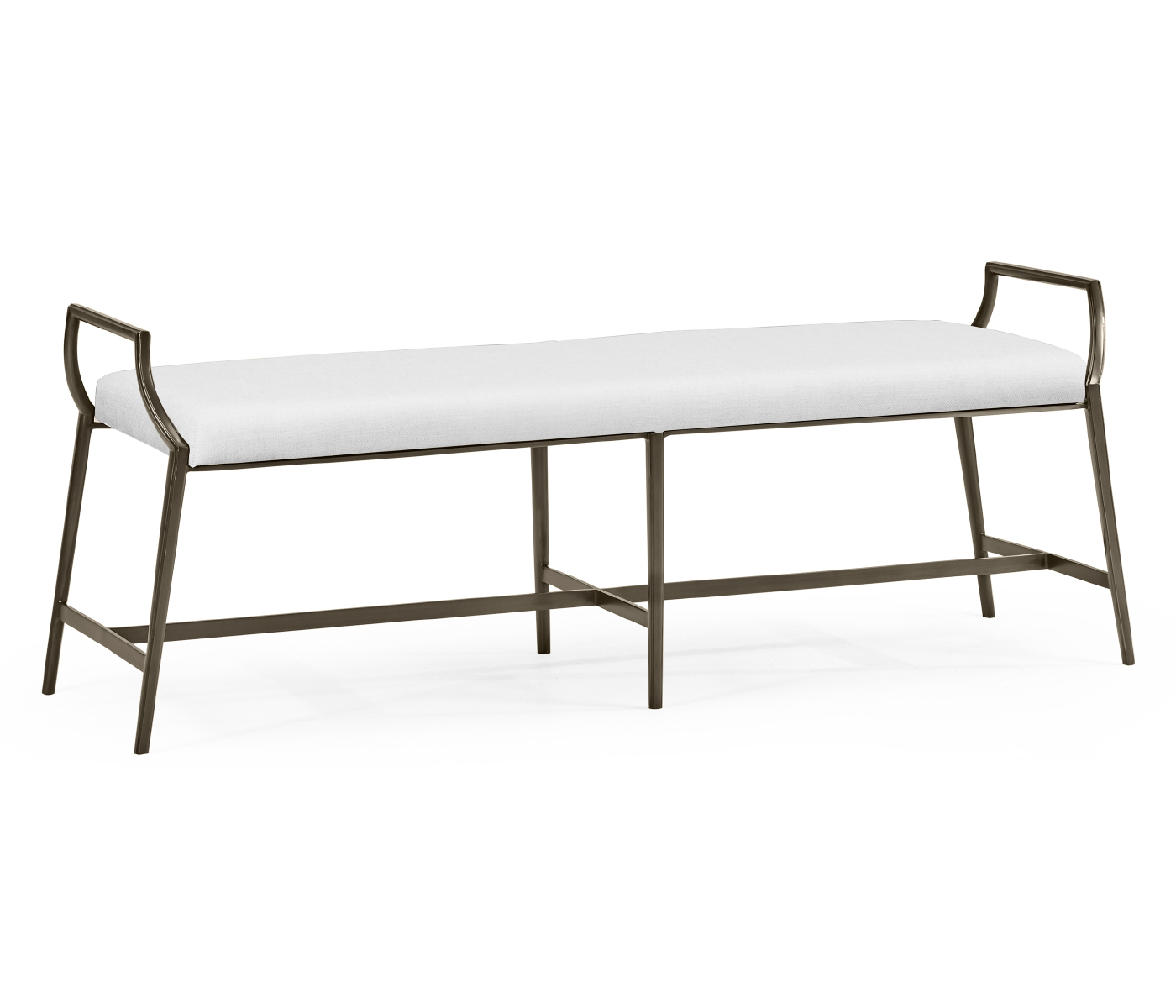 Modern Curved Bronzed Bench