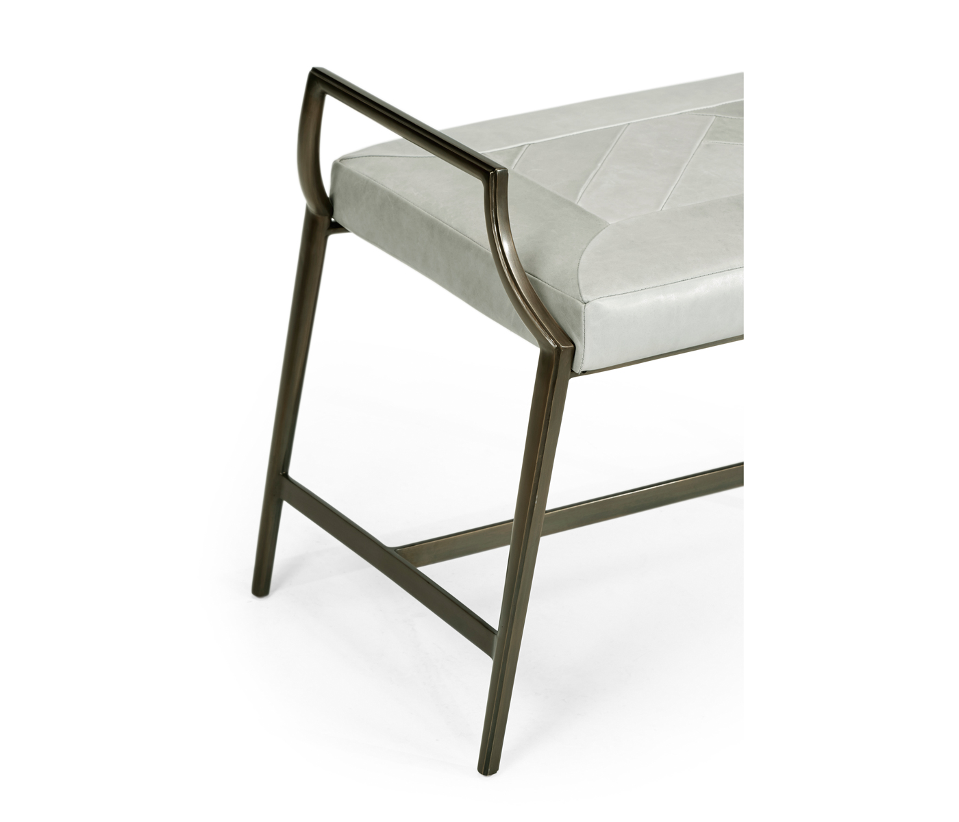 Modern Curved Bronzed Bench