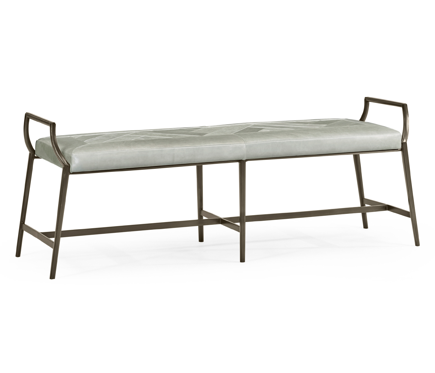 Modern Curved Bronzed Bench